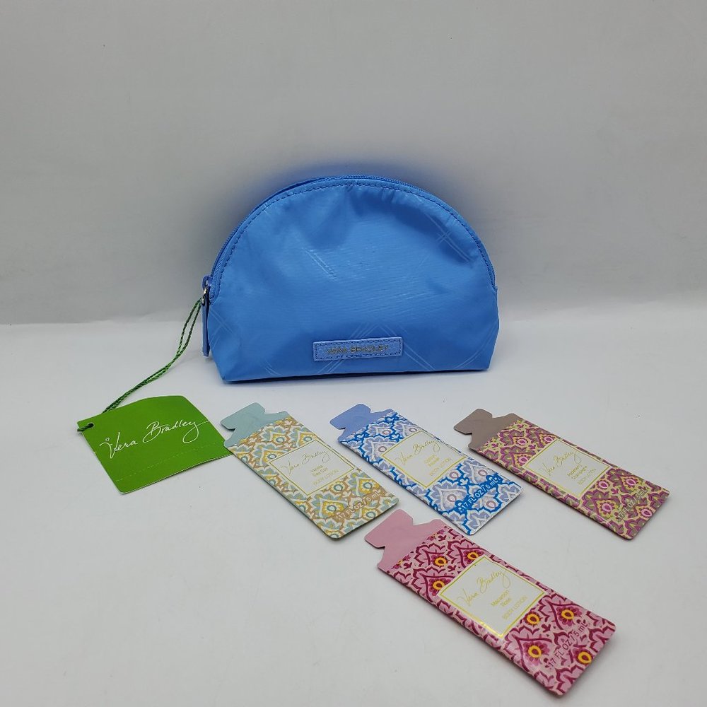 NWT VERA BRADLEY PREPPY POLY MINI COSMETIC POUCH and BODY LOTION